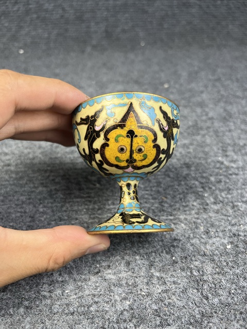 古玩雜項(xiàng)景泰藍(lán)杯子真品鑒賞圖