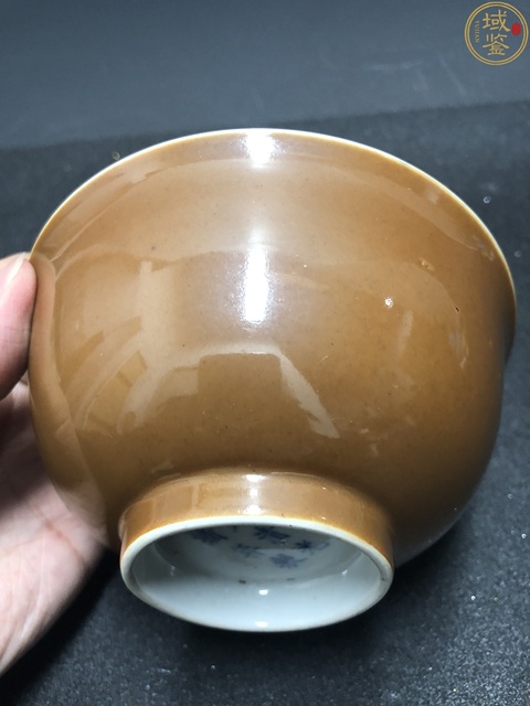 古玩陶瓷清光緒紫金釉碗真品鑒賞圖