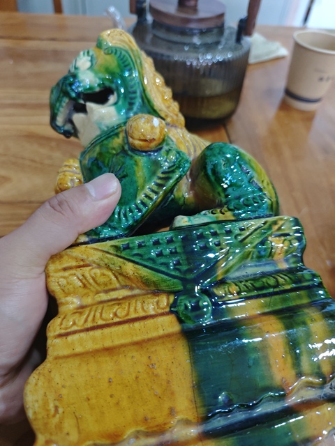 古玩陶瓷三彩獅子塑像拍賣,當前價格888元