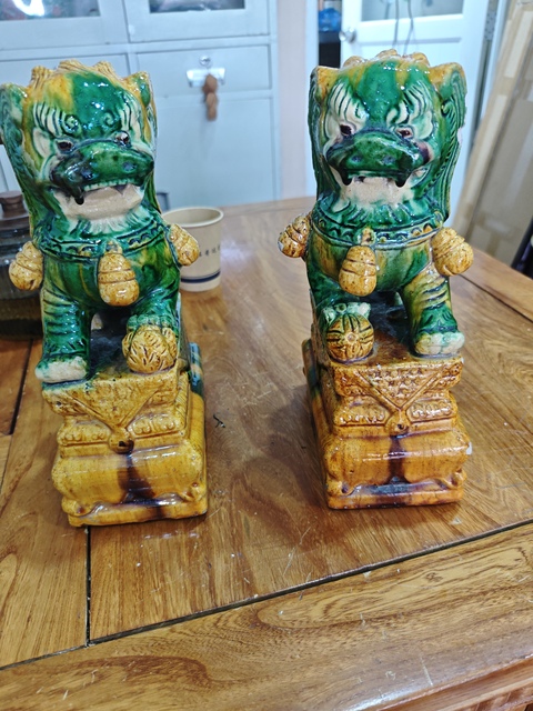 古玩陶瓷三彩獅子塑像拍賣,當前價格888元