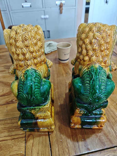 古玩陶瓷三彩獅子塑像拍賣,當前價格888元