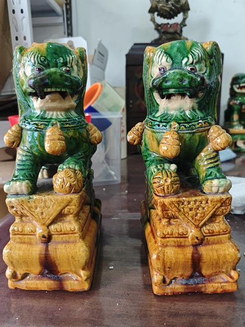古玩陶瓷三彩獅子塑像拍賣,當前價格888元