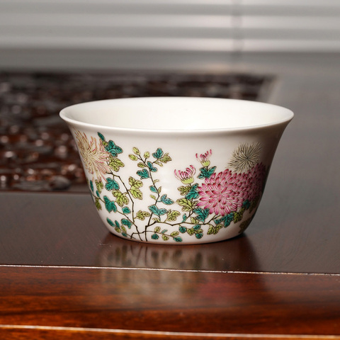 古玩陶瓷粉彩杯真品鑒賞圖