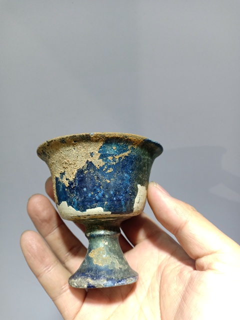 古玩陶瓷琺華彩高足杯真品鑒賞圖
