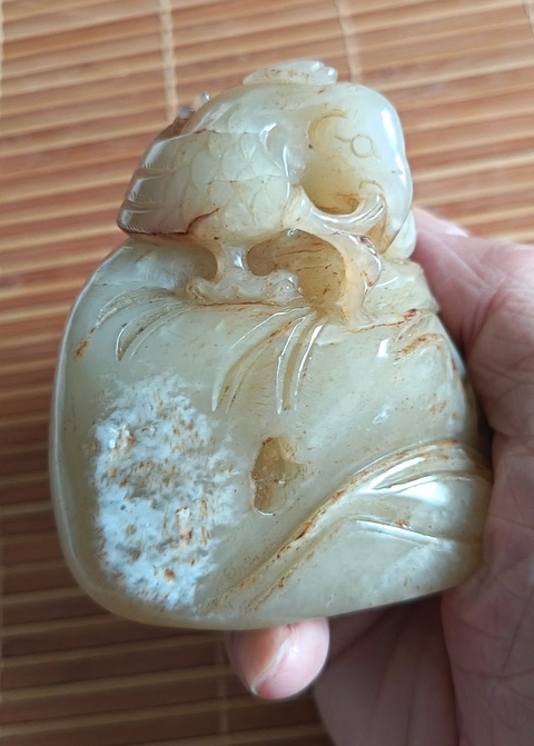 古玩玉器天然岫玉雕件真品鑒賞圖