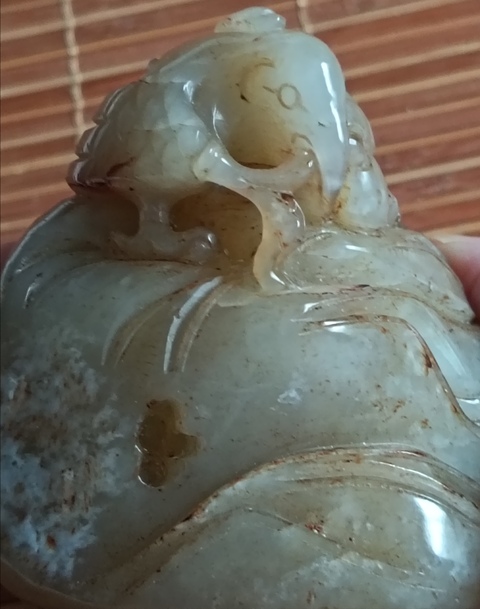 古玩玉器天然岫玉雕件真品鑒賞圖