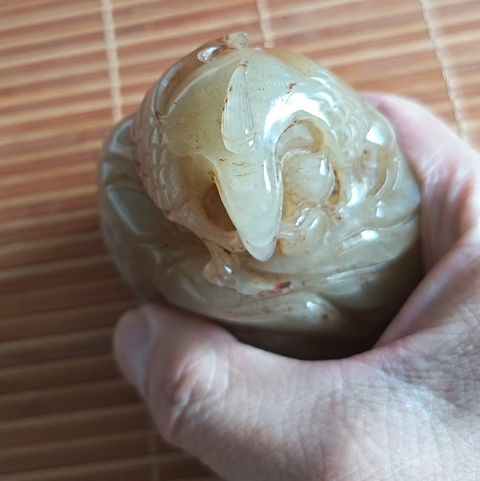 古玩玉器天然岫玉雕件真品鑒賞圖