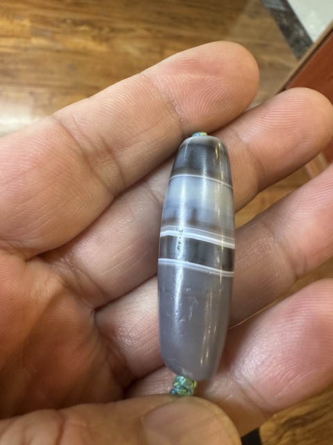 古玩玉器纏絲瑪瑙管珠真品鑒賞圖