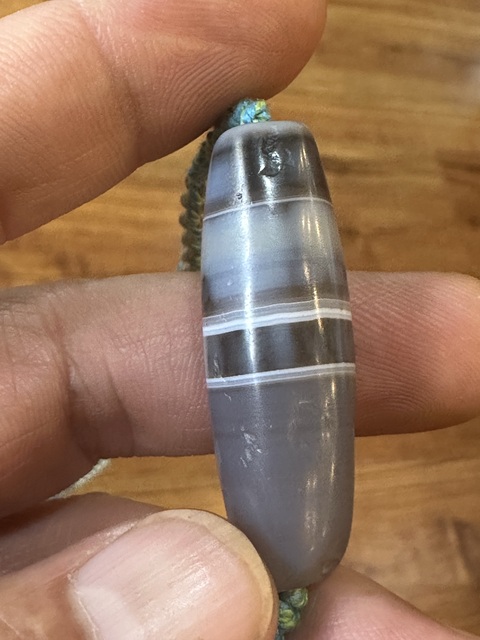古玩玉器纏絲瑪瑙管珠真品鑒賞圖