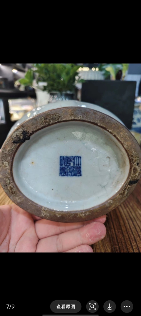 古玩陶瓷清中雙耳瓶真品鑒賞圖