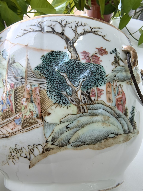 古玩陶瓷同治粉彩蓋罐真品鑒賞圖
