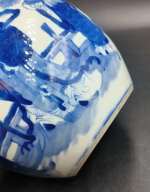 古玩陶瓷(保真卡)清晚·青花福祿壽三星人物紋罐拍賣,當前價格5888元