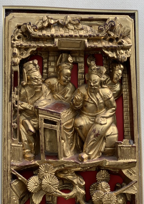 古玩雜項金漆木雕真品鑒賞圖