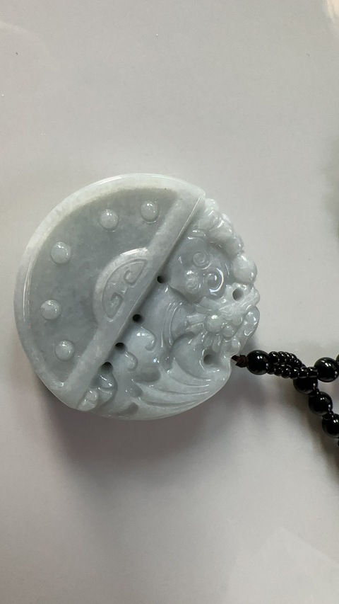 古玩玉器翡翠雕“府上有壽”牌真品鑒賞圖