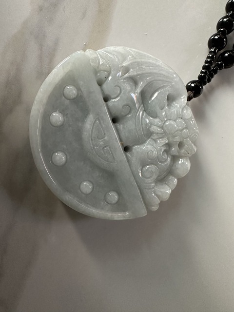 古玩玉器翡翠雕“府上有壽”牌真品鑒賞圖