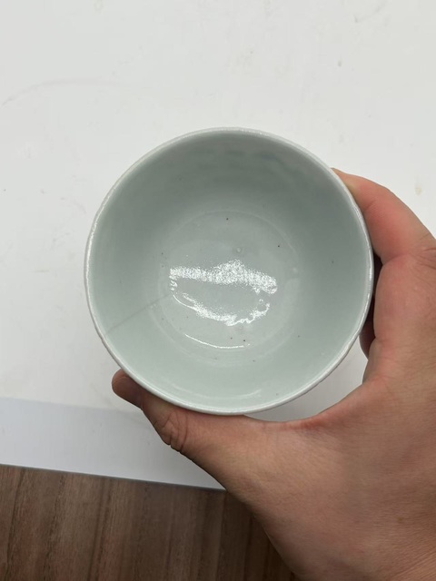 古玩陶瓷青花淡描龍鳳紋茶碗真品鑒賞圖