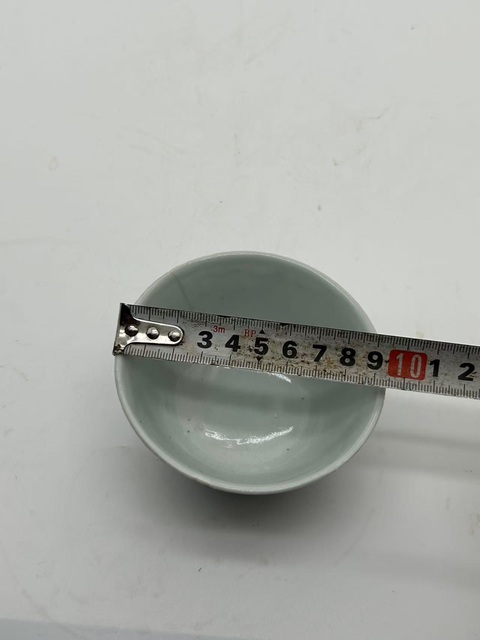 古玩陶瓷青花淡描龍鳳紋茶碗真品鑒賞圖