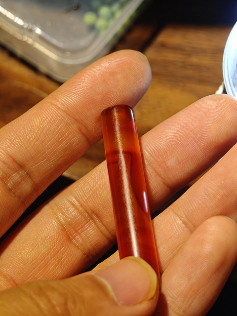 古玩玉器瑪瑙管珠真品鑒賞圖