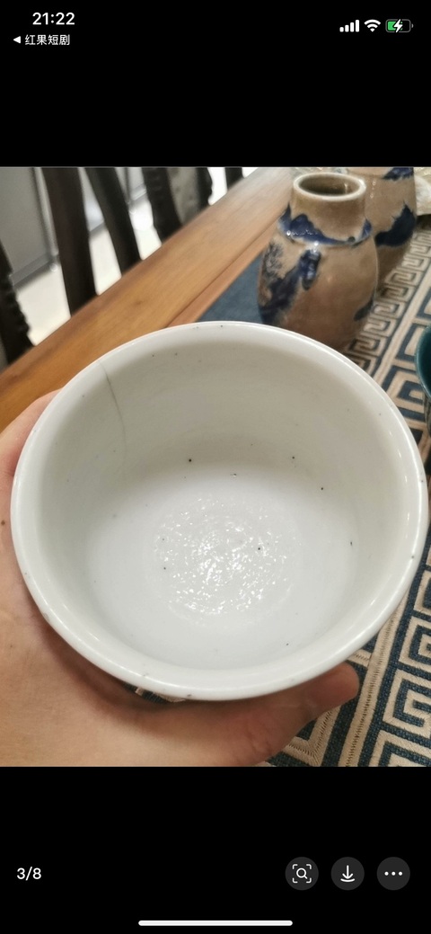古玩陶瓷青花留白冰梅紋青花高足杯真品鑒賞圖