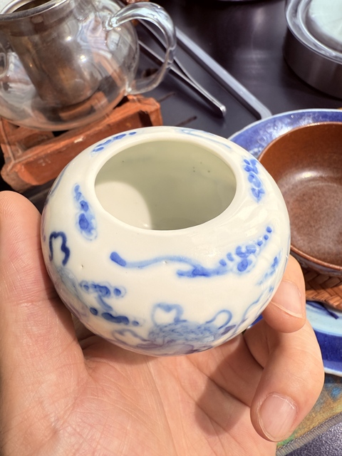 古玩陶瓷青花獅紋水洗真品鑒賞圖