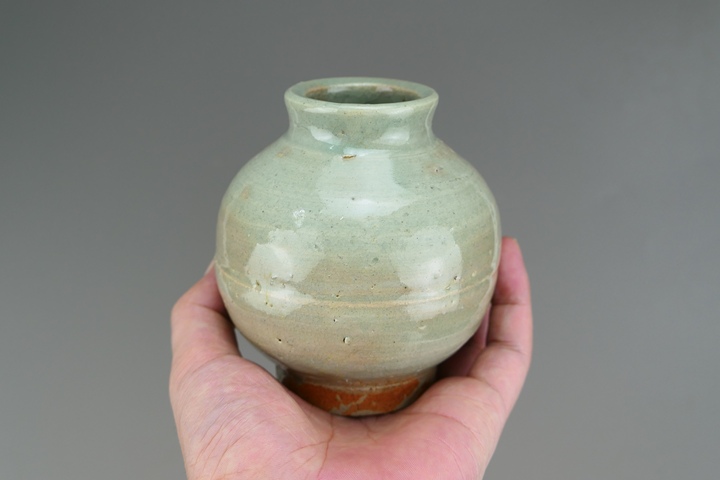 古玩陶瓷元末明初龍泉窯青瓷水盂拍賣,當前價格152元