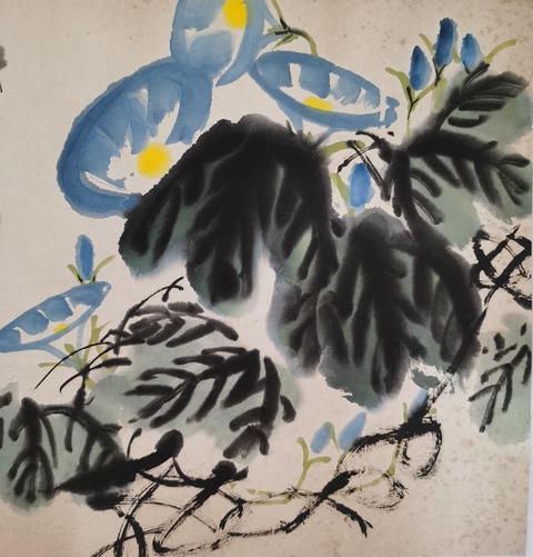 古玩字畫齊白石大師入室弟子已故老中美協(xié)會員黃山老人王天池《朝暉》鏡片拍賣,當前價格12000元