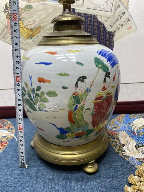 古玩陶瓷粉彩人物故事紋罐真品鑒賞圖