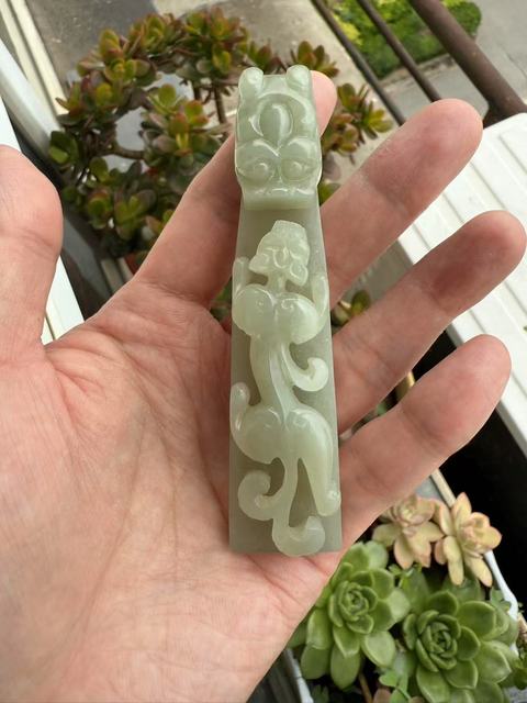 古玩玉器龍鉤真品鑒賞圖