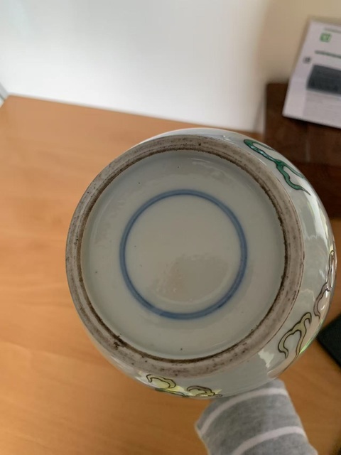 古玩陶瓷五彩龍紋棒槌瓶真品鑒賞圖