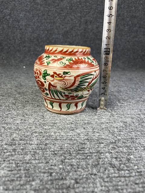 古玩陶瓷五彩鳳穿牡丹紋罐拍賣，當前價格3888元