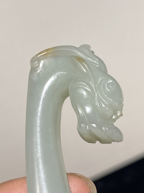 古玩玉器和田玉雕“蒼龍教子”帶鉤真品鑒賞圖