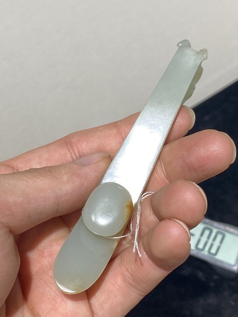古玩玉器和田玉雕“蒼龍教子”帶鉤真品鑒賞圖