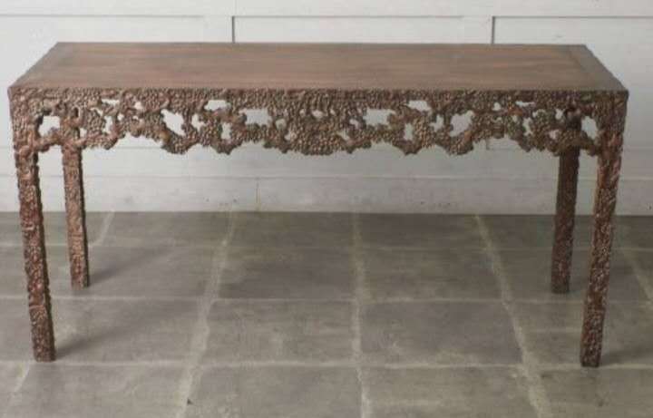 古玩雜項(xiàng)花梨木雕刻制作畫案真品鑒賞圖