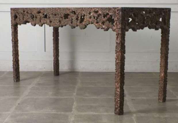 古玩雜項(xiàng)花梨木雕刻制作畫案真品鑒賞圖