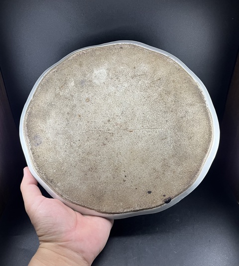 古玩陶瓷粉彩青綠山水茶盤真品鑒賞圖