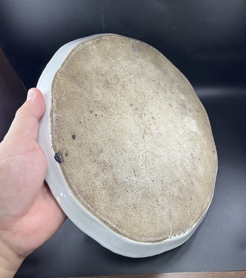 古玩陶瓷粉彩青綠山水茶盤真品鑒賞圖