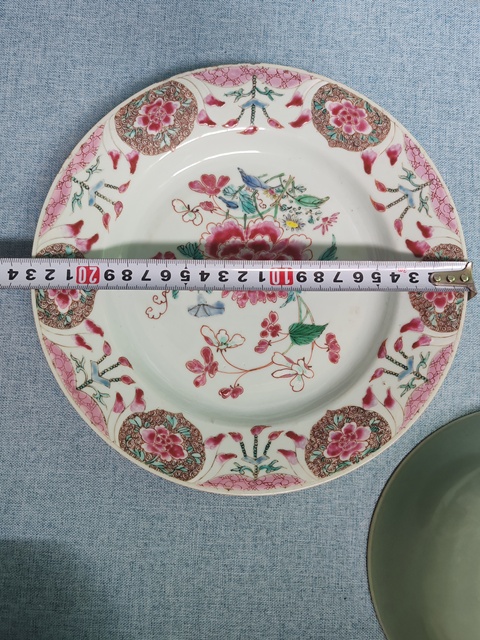 古玩陶瓷清雍正時期粉彩花卉紋盤拍賣,當前價格1880元