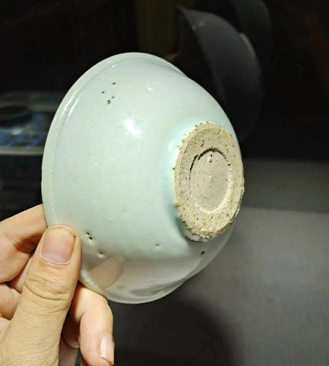 古玩陶瓷青花玉璧底花卉紋深腹碟真品鑒賞圖