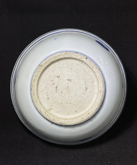 古玩陶瓷花卉紋青花盤真品鑒賞圖