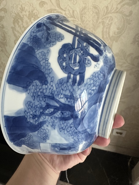 古玩陶瓷人物紋青花碗真品鑒賞圖