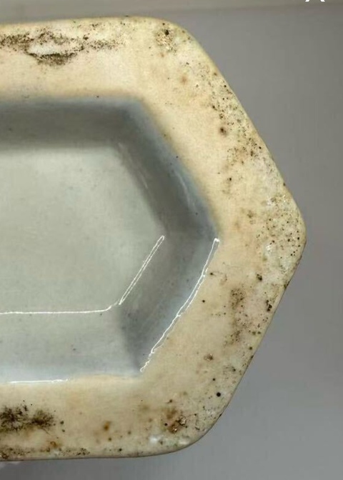古玩陶瓷青花長壽紋六方雙耳瓶真品鑒賞圖