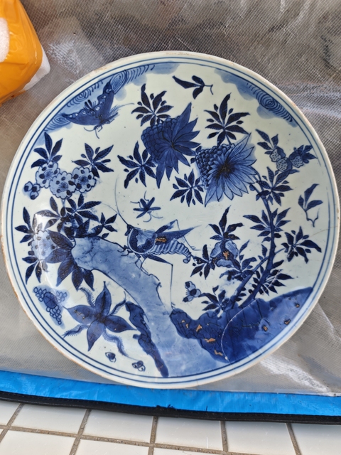 古玩陶瓷明晚期青花飛黃騰達紋盤拍賣,當前價格3200元