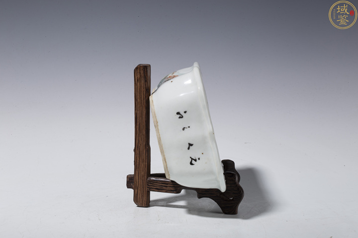 古玩陶瓷民國·淺絳彩山水紋水仙盆真品鑒賞圖