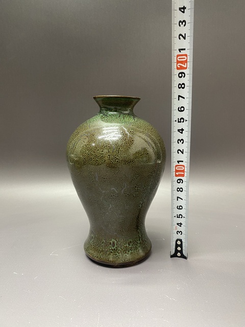 古玩陶瓷創匯·窯變綠釉貴妃笑·梅瓶拍賣，當前價格139元