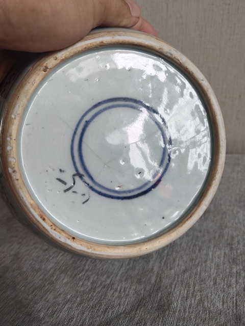 古玩陶瓷清中青花罐真品鑒賞圖