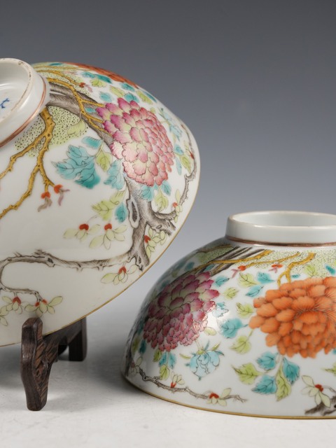 古玩陶瓷清·光緒粉彩花卉紋碗真品鑒賞圖