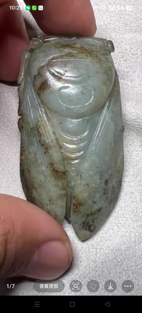 古玩玉器提油仿古“玉蟬”真品鑒賞圖