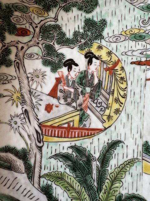 古玩陶瓷五彩人物故事紋盤真品鑒賞圖