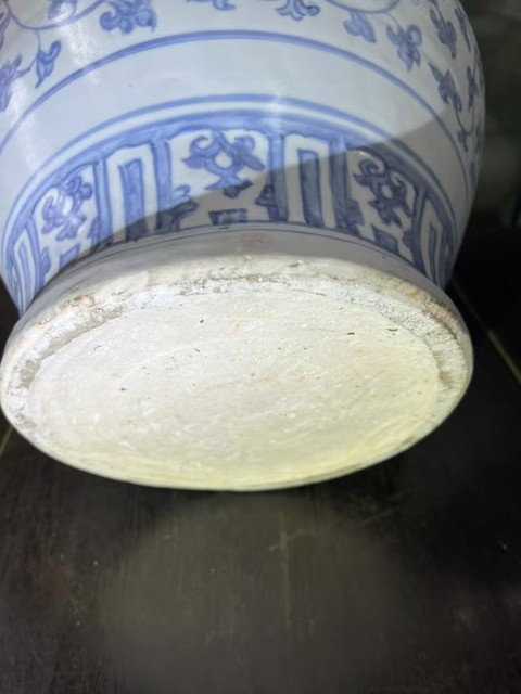 古玩陶瓷青花纏枝花卉紋罐，注意品相真品鑒賞圖