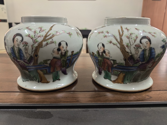 古玩陶瓷民國粉彩人物將軍罐真品鑒賞圖